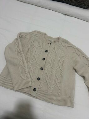 Barbour Cream Cable Knit Button Sweater